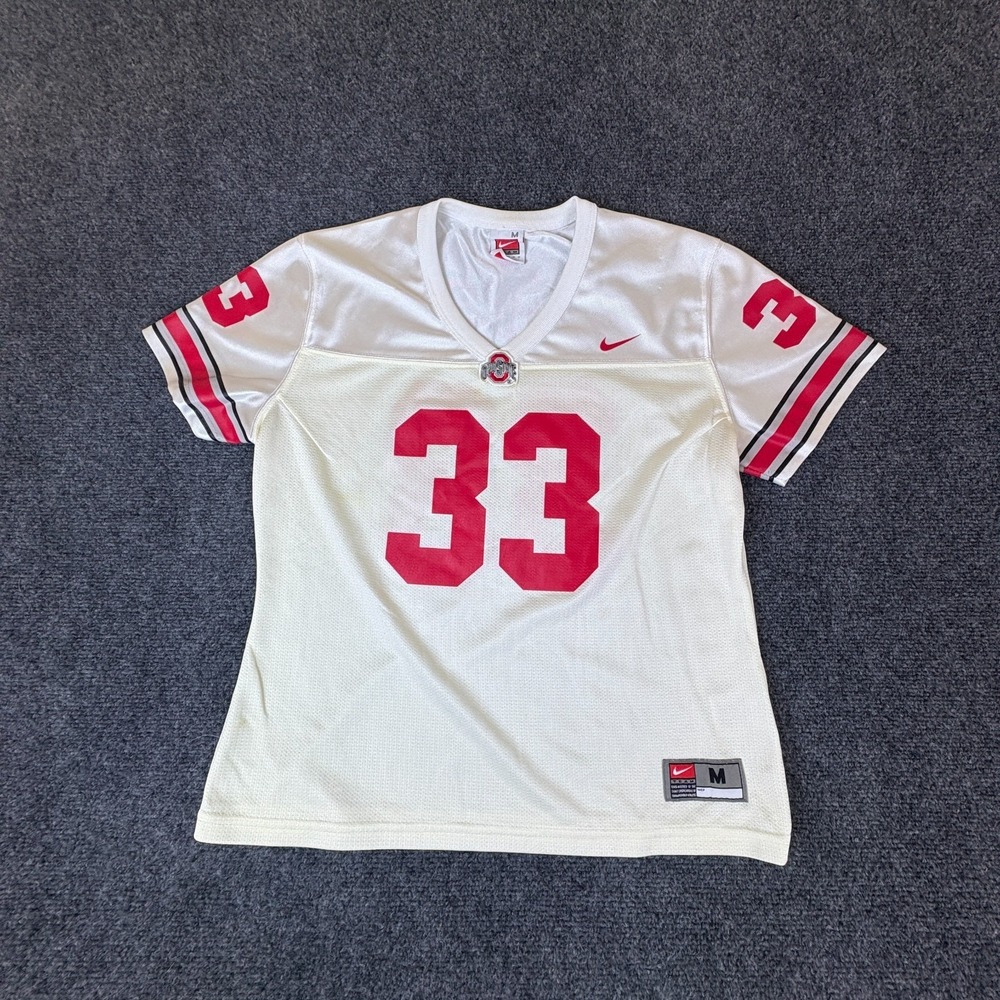 Nike Team Ohio State Buckeyes Eli Lee #33 Jersey Youth Medium 8-10 White Logo